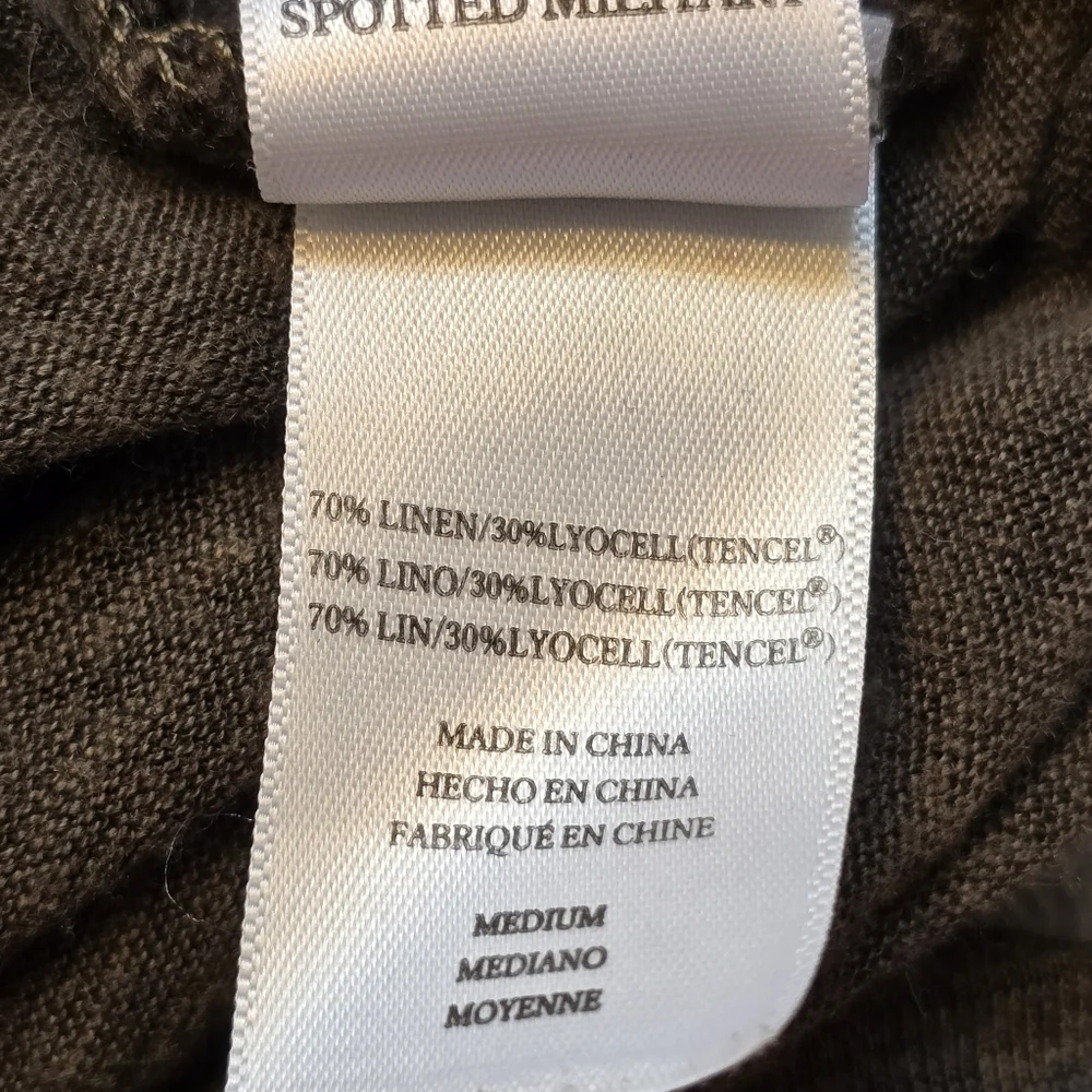 Rails Cara Spotted Military Linen Blend Tee Size Medium